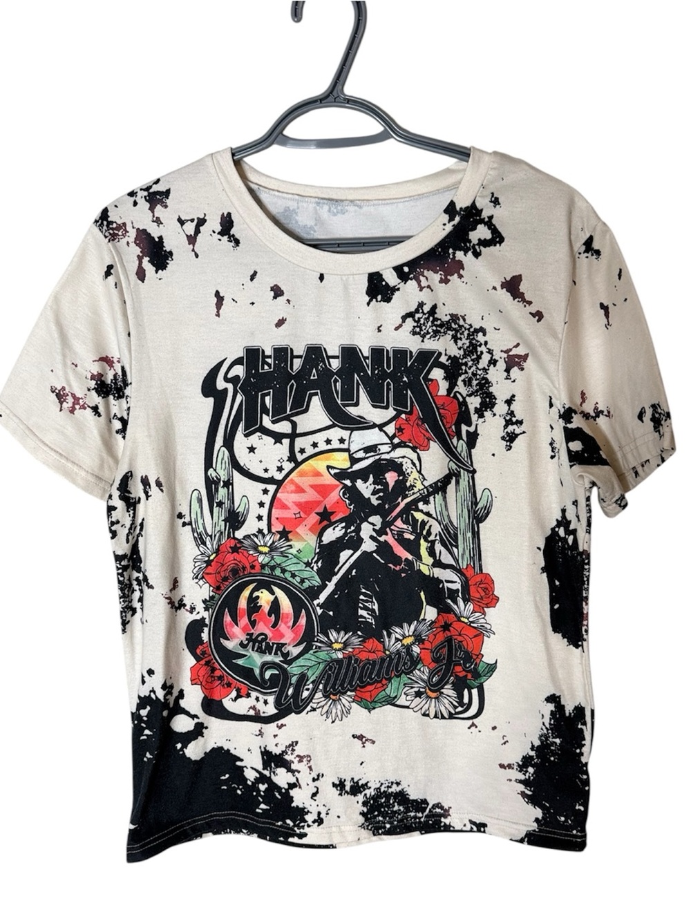 HANK WILLIAMS JR Men’s Tie Dye Western Country Music T-shirt Tee Medium
